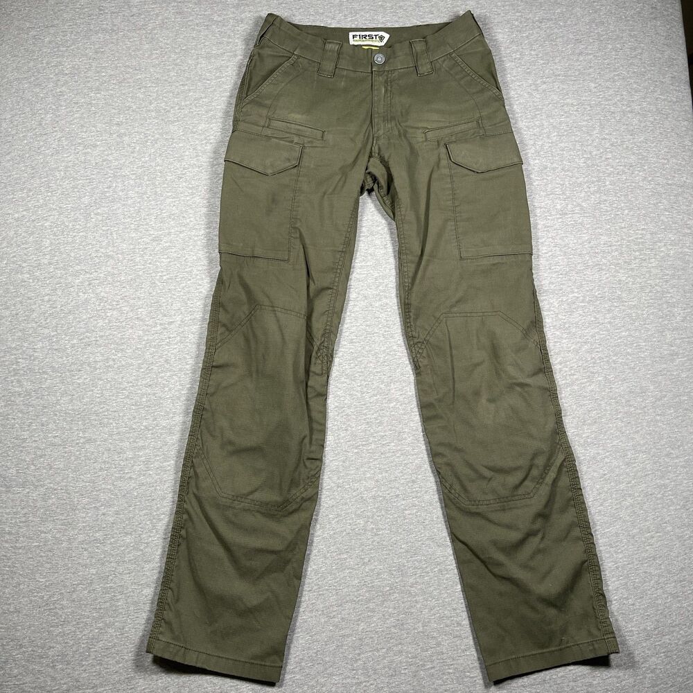 First Tactical Cargo Pants Womens 6 Tall Green Twill Straight Workwear Utility